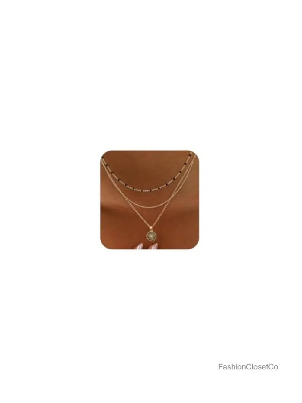 Layered Gold Necklace Set, 14K Gold Plated Womens Dainty Pearl Pendant Choker